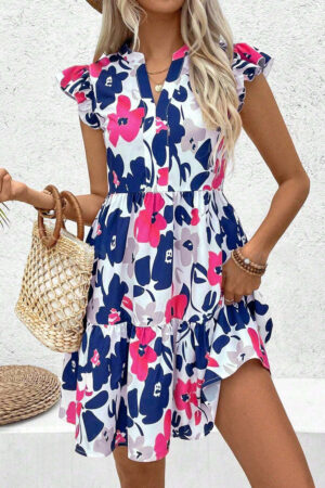 Fashion Floral Print Μίνι Φόρεμα